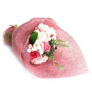 Stojací mýdlová kytice - růžová