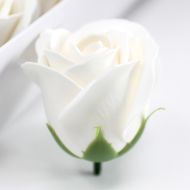 Mýdlové květy - střední růže - bílé (50 ks v balení)