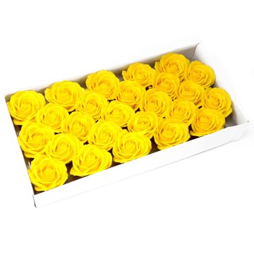 Mýdlové květy - velké růže - žluté (25 ks v balení)