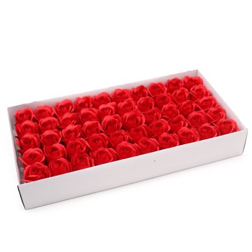 Mýdlové květy - střední růže - červené s černým okrajem (50 ks v balení)