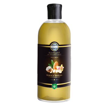 Kokos a vanilka v mandlovém oleji 500 ml Kokos a vanilka v mandlovém oleji 500 ml