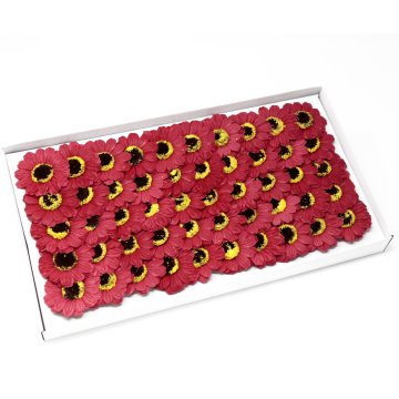Mýdlové květy - malé slunečnice - červené (50 ks v balení)
