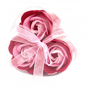 Sada 3 Mýdlových Květů  - Růžové Růže