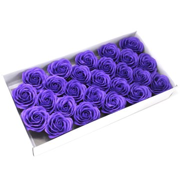 Mýdlové květy - velké růže - fialové (25 ks v balení)