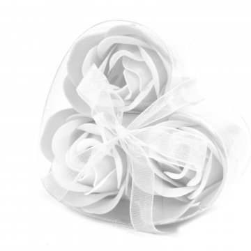 Sada 3 Mýdlových Květů - Bílá