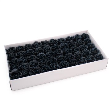 Mýdlové květy - střední růže - černé s bílým okrajem (50 ks v balení)