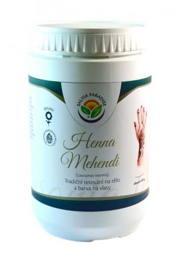 Henna Mehendi tradiční tetování na tělo a barva na vlasy 400 g Henna Mehendi tradiční tetování na tělo a barva na vlasy 400 g