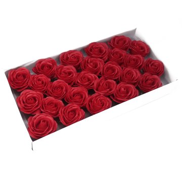 Mýdlové květy - velké růže - červené (25 ks v balení)