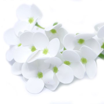 Mýdlové květy - hortenzie - bílá (36 ks v balení)