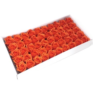 Mýdlové květy - střední růže - tmavě oranžové (50 ks v balení)