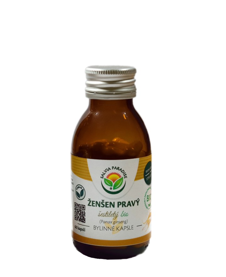 Ženšen pravý 6letý - Ginseng kapsle BIO 60 ks Ženšen pravý 6letý - Ginseng kapsle BIO 60 ks