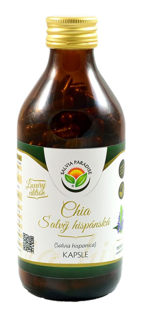 Chia semínka - Salvia hispanica kapsle 190ks Chia semínka - Salvia hispanica kapsle 190ks
