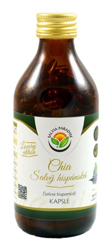 Chia semínka - Salvia hispanica kapsle 190ks Chia semínka - Salvia hispanica kapsle 190ks