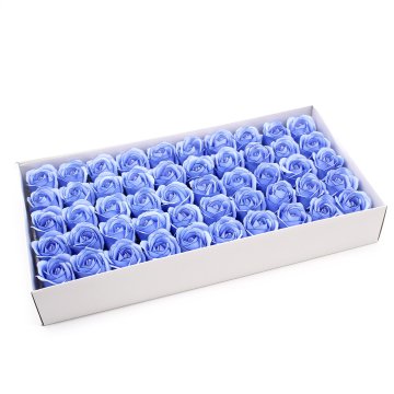 Mýdlové květy - střední růže - modré s černým okrajem (50 ks v balení)