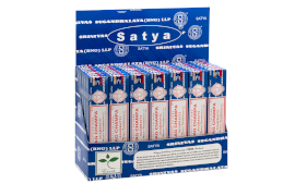 Krabička vonných tyčinek - satya nagchampa 15 gms - display pack (42 ks v balení)