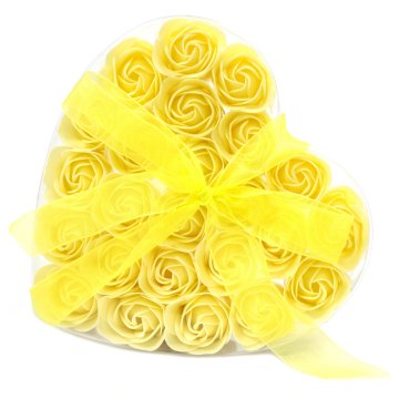 Sada 24 mýdlových květů - žluté růže